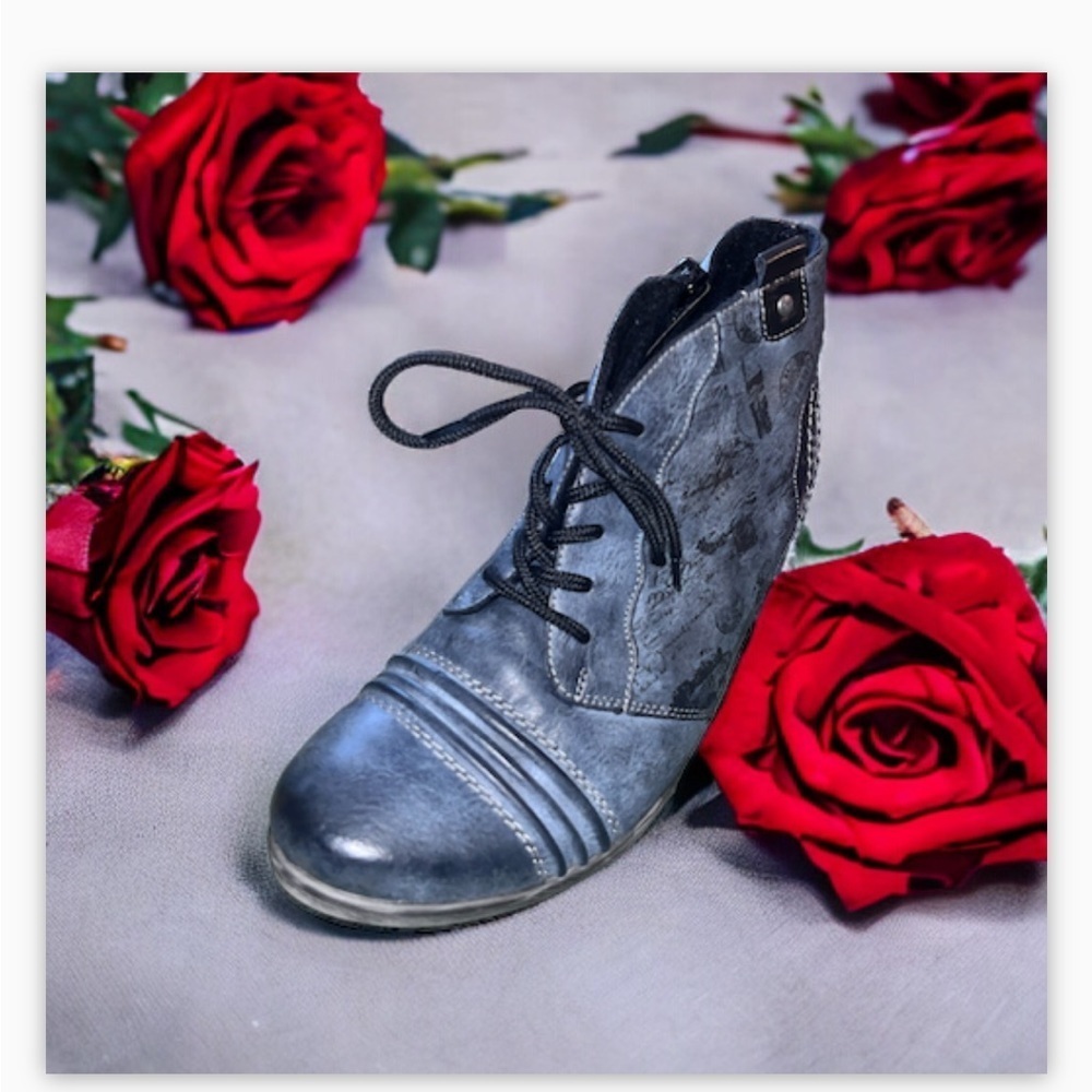 Remonte Cheyenne Distressed Gray Black Leather Lace Up Ankle Boots
Comfort 7.5 - Picture 11 of 15